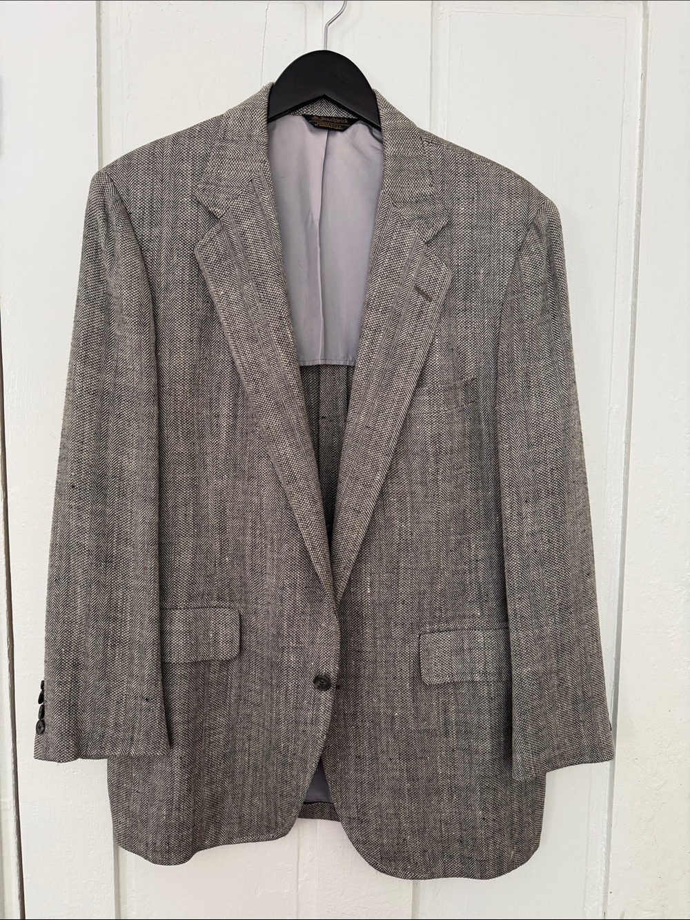Southwick Black White Herringbone Sport Coat Men's 40? Unlined Family Britches